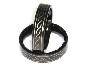 Men's/Women's 6mm Black Tungsten Carbide Ring, Celtic Knot Design Men's/Women's 6mm Black Tungsten Carbide Ring, Celtic Knot Design