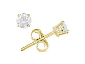 14K Yellow Gold 1/3 ctw Diamond Solitaire Earrings