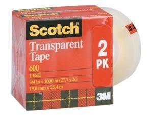 Scotch Office Tape,Polyolefin Backing,PK3  600K3