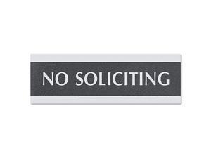 Headline Sign Century Series Office Sign NO SOLICITING 9 x 3 Black/Silver 4758 Headline Sign Century Series Office Sign NO SOLICITING 9 x 3 Black/Silver 4758