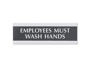 Headline Sign Century Series Office Sign Employees Must Wash Hands 9 x 3 4782 Headline Sign Century Series Office Sign Employees Must Wash Hands 9 x 3 4782