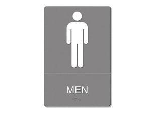 Headline Sign ADA Sign Men Restroom Symbol w/Tactile Graphic Molded Plastic 6 x Headline Sign ADA Sign Men Restroom Symbol w/Tactile Graphic Molded Plastic 6 x