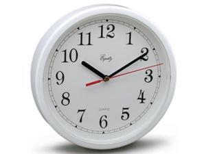 Equity By La Crosse 8in. White Frame Round Quartz Wall Clock 25011 Equity By La Crosse 8in. White Frame Round Quartz Wall Clock 25011