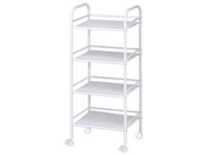 Blue Hills Studio SH4WH 4-Shelf Storage Cart - White Blue Hills Studio SH4WH 4-Shelf Storage Cart - White