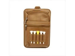 Piel Leather 2873 ALL In One Golf Pouch - Saddle Piel Leather 2873 ALL In One Golf Pouch - Saddle