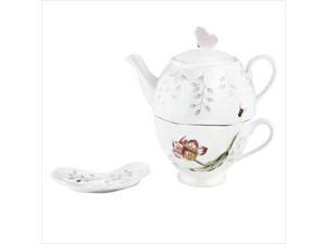 Lenox 6444723 Butterfly Meadow Stackable Tea Set With Bag Holder Lenox 6444723 Butterfly Meadow Stackable Tea Set With Bag Holder