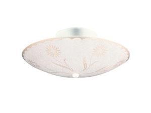 Design House 501619 2-Light Textured Floral Ceiling Mount, White Finish