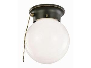 Design House 519264 1-Light Ceiling Mount Globe Light with Pull Chain