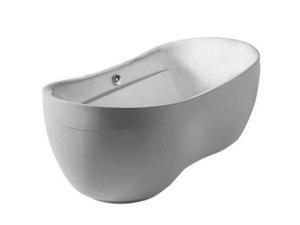 Whitehaus WHYB170BATH 5.9 ft. Center Drain Freestanding Bathtub in White Whitehaus WHYB170BATH 5.9 ft. Center Drain Freestanding Bathtub in White