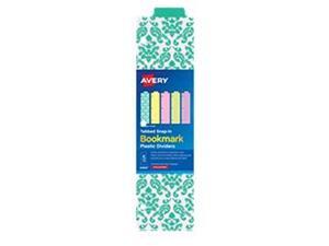 Avery-Dennison 24909 5 Tabbed Snap-In Bookmark Plastic Dividers, Assorted Prints, 3 x 11.5 in. Avery-Dennison 24909 5 Tabbed Snap-In Bookmark Plastic Dividers, Assorted Prints, 3 x 11.5 in.