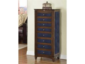 Nathan Direct J1248ARM-L-COF 8 Drawer Jewelry Armoire With Cushions - Coffee Nathan Direct J1248ARM-L-COF 8 Drawer Jewelry Armoire With Cushions - Coffee