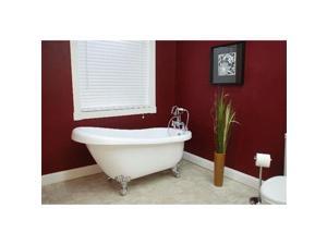 Cambridge Plumbing Inc AST61-150-PKG-BN-NH Acrylic Slipper Bathtub 61 x 30 in. with No Faucet Drillings and Complete Brushed Nickel Plumbing Package Cambridge Plumbing Inc AST61-150-PKG-BN-NH Acrylic Slipper Bathtub 61 x 30 in. with No Faucet Drillings and Complete Brushed Nickel Plumbing Package