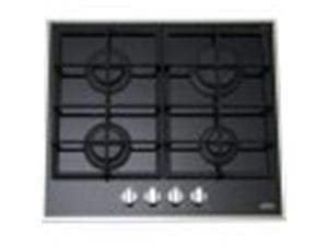 Summit Appliance GC424BGL 4-burner gas-on-glass cooktop with sealed burners and cast iron grates