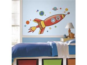 Room Mates RMK2619GM Rocket Peel And Stick Giant Wall Decals