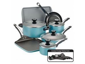 Farberware Aluminum 21926 Nonstick 17 Piece Cookware Set in Aqua Farberware Aluminum 21926 Nonstick 17 Piece Cookware Set in Aqua