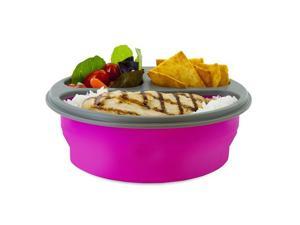 Smartplanet PP1LPRP 32 oz Portion Perfect Lunch Perfect Round 3-Compartment with Spork Meal Kit, Pink Smartplanet PP1LPRP 32 oz Portion Perfect Lunch Perfect Round 3-Compartment with Spork Meal Kit, Pink