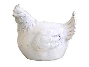 Michael Carr Designs MCD7834LA584 10 in. Antique White Chicken - Large Michael Carr Designs MCD7834LA584 10 in. Antique White Chicken - Large