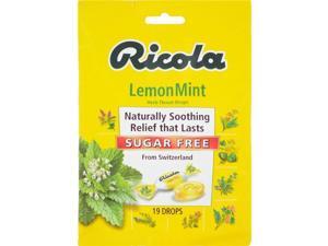 Ricola HG0654756 Lemon Mint Sugar Free Drops - Pack of 19, Case of 12 Ricola HG0654756 Lemon Mint Sugar Free Drops - Pack of 19, Case of 12