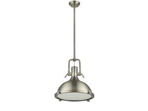 Chloe CH58023AB18-DP1 18 in. Shade Lighting Ironclad Industrial-Style 1 Light Antique Brass Ceiling Mini Pendant - Antique Brass