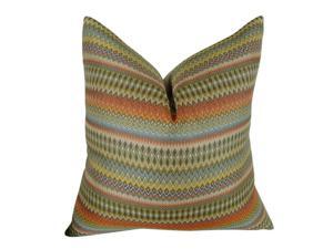 Plutus PB11042-1220-SP Zig Along Handmade Throw Pillow, Orange, Green & Blue - 12 x 20 in. Plutus PB11042-1220-SP Zig Along Handmade Throw Pillow, Orange, Green & Blue - 12 x 20 in.