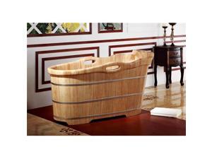 ALFI Brand AB1187 57 in. Free Standing Wooden Soaking Bathtub with Headrest ALFI Brand AB1187 57 in. Free Standing Wooden Soaking Bathtub with Headrest