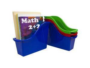 Storex Industries 1570796 Small Book Bin, Assorted Colors - Set of 5 Storex Industries 1570796 Small Book Bin, Assorted Colors - Set of 5