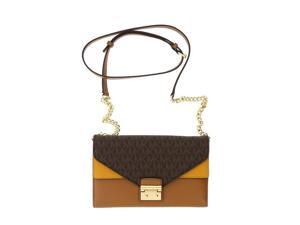 Michael Kors Sloan Large Leather - Wallet-on-chain - Brown/Acorn/Marigold - 32F7GSLF3B-249 Michael Kors Sloan Large Leather - Wallet-on-chain - Brown/Acorn/Marigold - 32F7GSLF3B-249