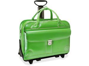 McKlien 96611 Lakewood 96611- Green Leather Fly-Through Checkpoint-Friendly Detachable-Wheeled Ladies Briefcase McKlien 96611 Lakewood 96611- Green Leather Fly-Through Checkpoint-Friendly Detachable-Wheeled Ladies Briefcase