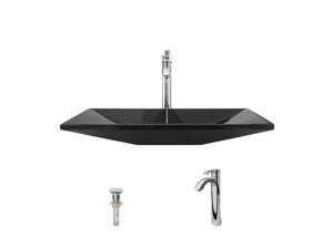 Polaris 861-726-C Shanxi Black Vessel Sink with 726-C Chrome Vessel Faucet Polaris 861-726-C Shanxi Black Vessel Sink with 726-C Chrome Vessel Faucet