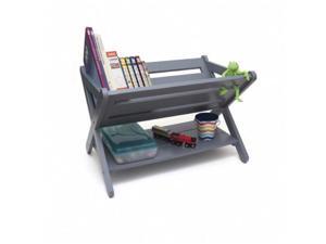 Lipper International 522G Kids Book Caddy with Shelf, Grey Lipper International 522G Kids Book Caddy with Shelf, Grey