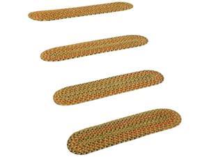 Rhody Rug KA53A008X028-4 Katie Multi Braided Stair Tread, Camel - Set Of 4 Rhody Rug KA53A008X028-4 Katie Multi Braided Stair Tread, Camel - Set Of 4