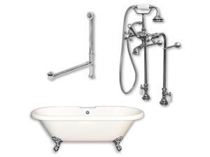 Cambridge Plumbing ADE-150-PKG-BN-NH Acrylic Double Ended Clawfoot Bathtub With No Faucet Drillings, 70 x 30 in. Cambridge Plumbing ADE-150-PKG-BN-NH Acrylic Double Ended Clawfoot Bathtub With No Faucet Drillings, 70 x 30 in.