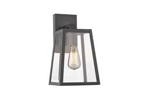 Chloe CH22034BK14-OD1 14 in. Lighting Leodegrance Transitional 1 Light Black Outdoor Wall Sconce - Textured Black Chloe CH22034BK14-OD1 14 in. Lighting Leodegrance Transitional 1 Light Black Outdoor Wall Sconce - Textured Black