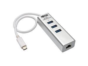 Tripp Lite U460-003-3A1G Portable USB 3.1 Ethernet Adapter with 3 Port Hub, Aluminum
