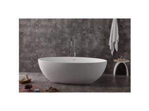 ALFI brand AB9941 67 in. White Oval Solid Surface Smooth Resin Soaking Bathtub ALFI brand AB9941 67 in. White Oval Solid Surface Smooth Resin Soaking Bathtub