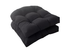Pillow Perfect 501987 Fresco Black Wicker Seat Cushion (Set of 2)
