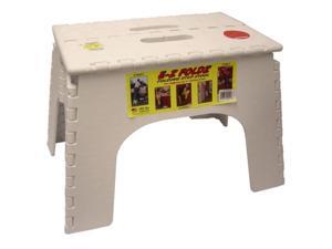 B & R Plastics 103-6WH 12 in. White EZ Folds Folding Step Stool