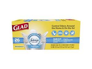 Clorox 78812 26C 4 gal Glad OdorShield Small Trash Bags Fresh Clean - White-26 Count pack of 6 Clorox 78812 26C 4 gal Glad OdorShield Small Trash Bags Fresh Clean - White-26 Count pack of 6