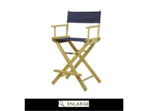Casual Home 220-00-021-10 24 in. Directors Chair Natural Frame with Navy Blue Canvas