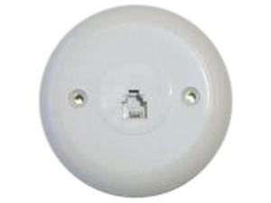 Black Point Products BT-016-WHITE 4 Conductor White Circular Telephone Jack