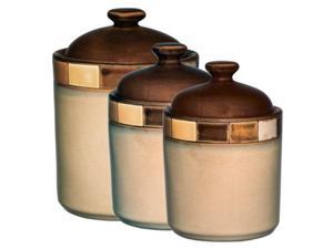 Gibson 69783.03 Casa Estebana Canister Set, Beige & Brown - 3 Piece Gibson 69783.03 Casa Estebana Canister Set, Beige & Brown - 3 Piece