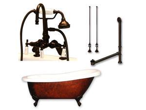 Cambridge Plumbing ADE-DH-ORB-CB 70 x 30 in. Acrylic Slipper Clawfoot Bathtub Faux Copper Bronze Finish On Exterior with 7 in. Deck Mount Faucet Drillings & Oil Rubbed Bronze Feet Cambridge Plumbing ADE-DH-ORB-CB 70 x 30 in. Acrylic Slipper Clawfoot Bathtub Faux Copper Bronze Finish On Exterior with 7 in. Deck Mount Faucet Drillings & Oil Rubbed Bronze Feet
