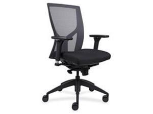 Lorell LLR83109 High-Back Mesh Chairs with Fabric Seat - Black