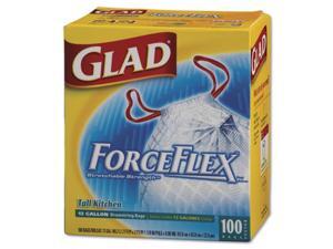 Clorox Professional CLO 70427 Glad Forceflex Drum Kitchen Bg 13Gl .95Mil white 100 Clorox Professional CLO 70427 Glad Forceflex Drum Kitchen Bg 13Gl .95Mil white 100