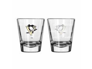 Pittsburgh Penguins Shot Glass - 2 Pack Satin Etch Pittsburgh Penguins Shot Glass - 2 Pack Satin Etch