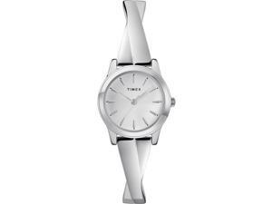 Timex TW2R987009J 25 mm Womens Stretch Bangle Crisscross Expansion Band Watch, Silver-Tone Timex TW2R987009J 25 mm Womens Stretch Bangle Crisscross Expansion Band Watch, Silver-Tone