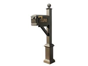 QualArc WPD-SB1-S3-LM-3P-BRZ Westhaven System with Lewiston Mailbox, 3 Cast Plates Square Base & Pineapple Finial - Bronze QualArc WPD-SB1-S3-LM-3P-BRZ Westhaven System with Lewiston Mailbox, 3 Cast Plates Square Base & Pineapple Finial - Bronze