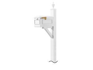 QualArc WPD-NB-S5-LMC-WHT Westhaven System with Lewiston Mailbox with No Base Urn Finial, White QualArc WPD-NB-S5-LMC-WHT Westhaven System with Lewiston Mailbox with No Base Urn Finial, White