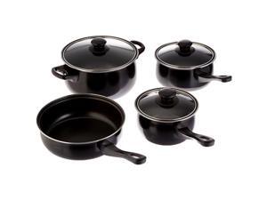 Gibson 83681.07 7 Piece Chef Du Jour Cookware Set, Black Gibson 83681.07 7 Piece Chef Du Jour Cookware Set, Black