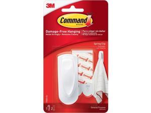 3M 17005ES Command Spring Hook Clip, White - 3 x 1.12 x 0.75 in.